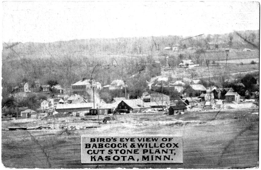 View of Kasota with Babcock & Willcox Quarry stone cut shed