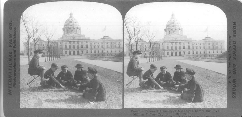 Boys on Capitol Lawn, ca 1905