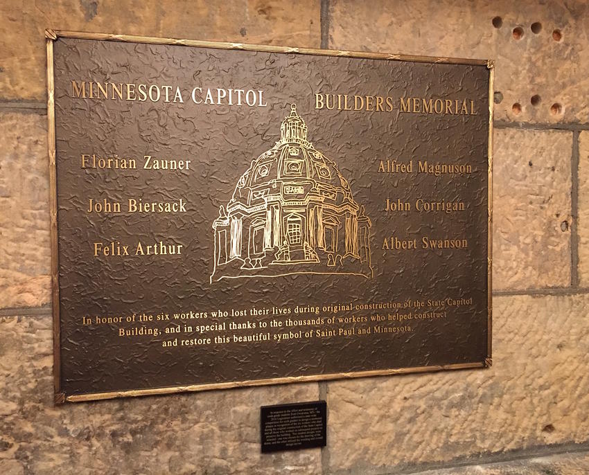Minnesota Capitol Workers Memorial plaque 