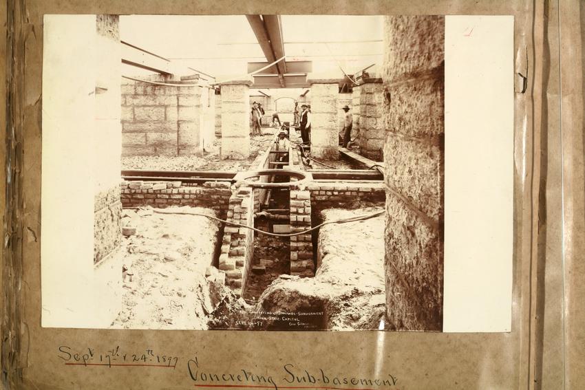 Minnesota State Capitol, Sub-basement, Concreting the Sub Basement, September 19, 1897