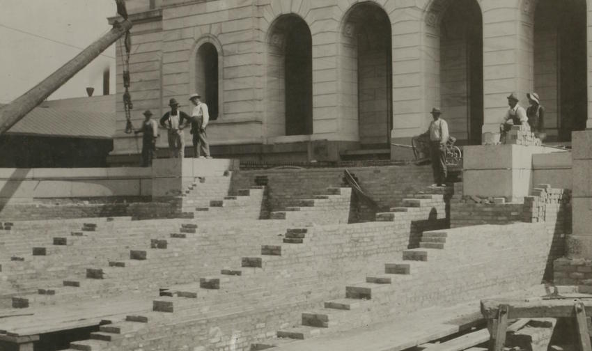 West steps under construction, State Capitol, 1902_8_28